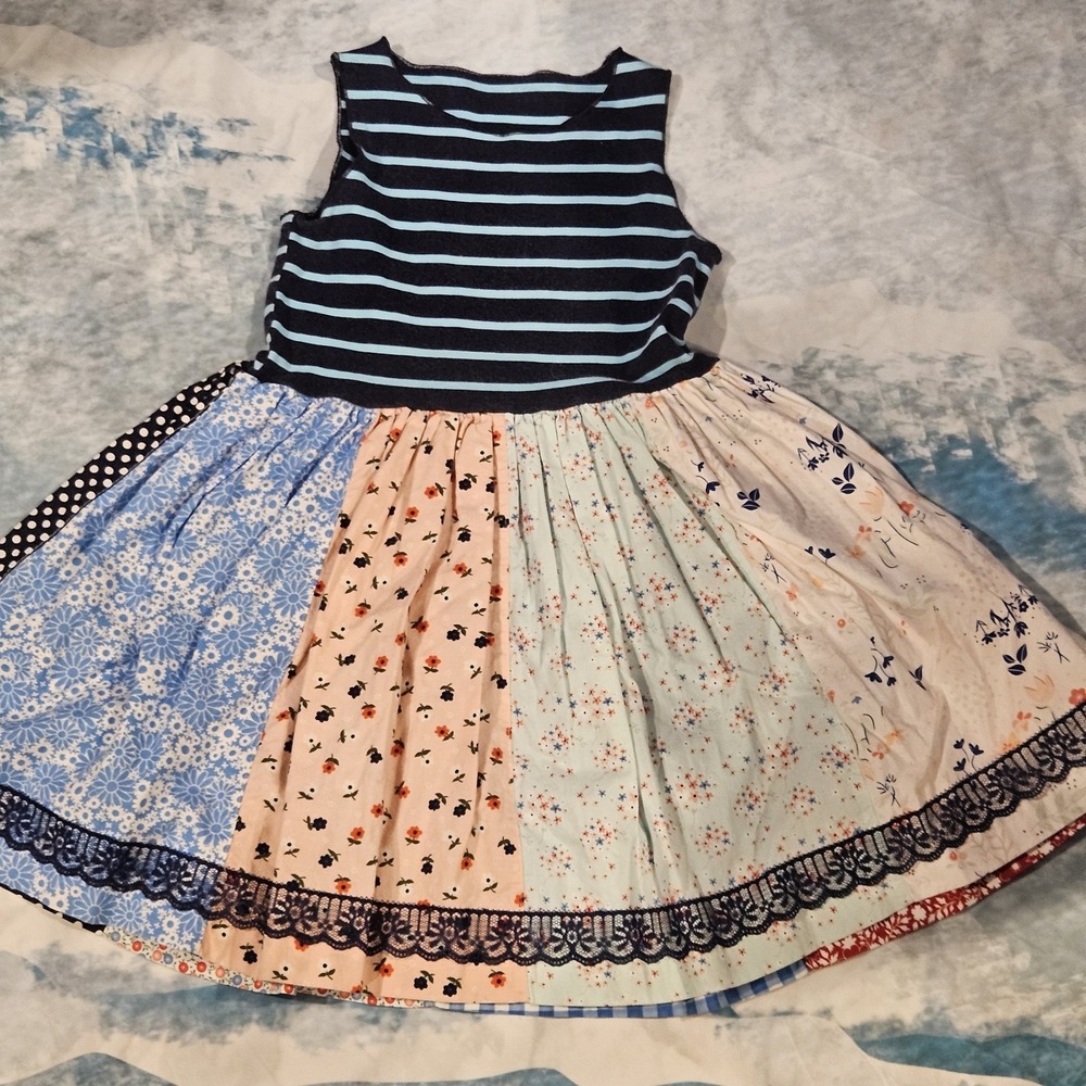 Matilda Jane Platinum Dress Girls Size 8 Numbered 4/12 Patchwork Boutique